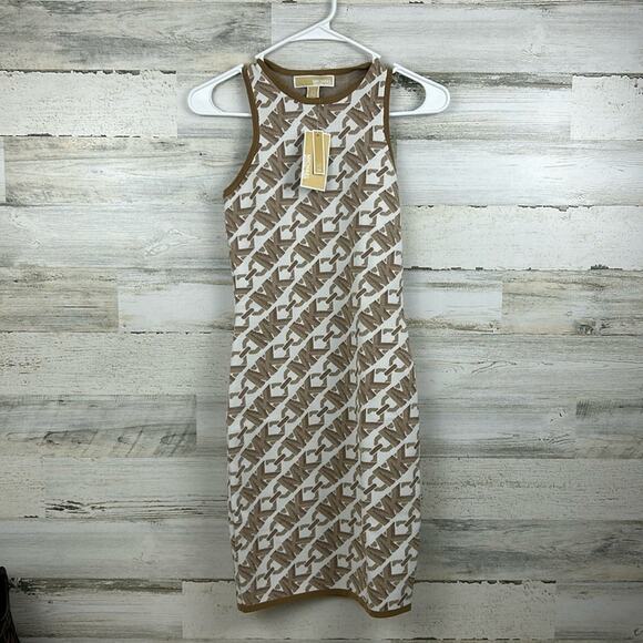 Michael Kors Women’s XXS Empire Signature Logo Jacquard Tank Stretch Mini Dress - Picture 1 of 6